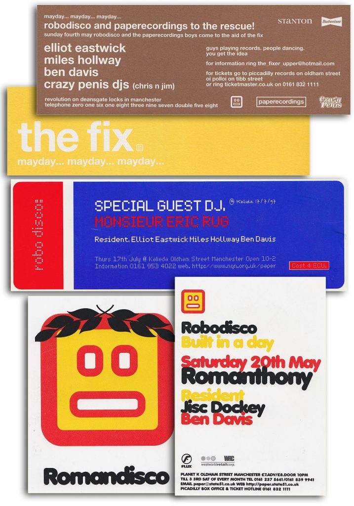 Montage of Robodisco flyers